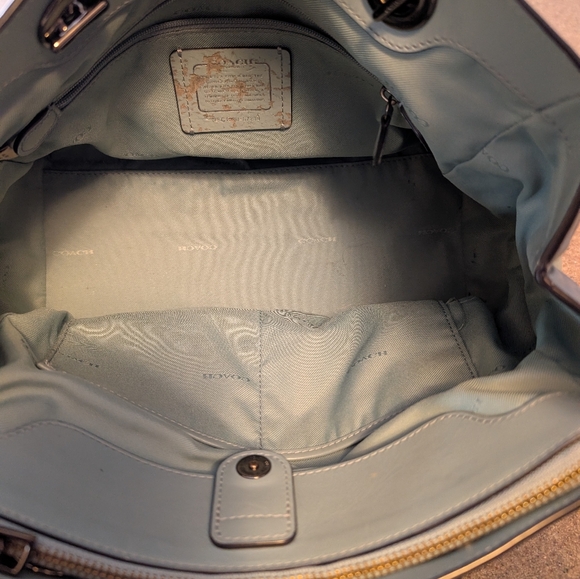 Coach Sage Green Leather Shoulder Bag - Picture 3 of 6